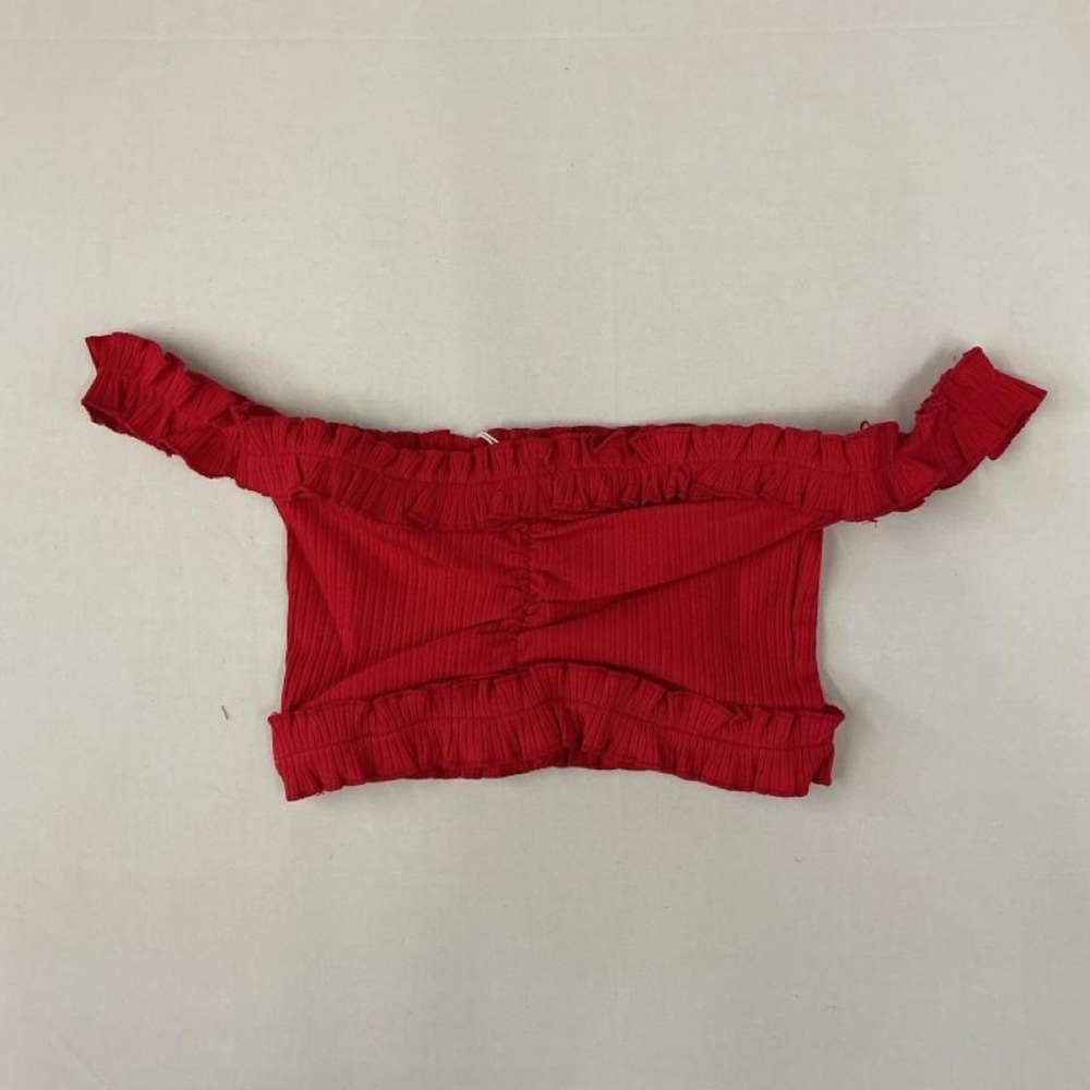 O.Vianca ribbed off-the-shoulder‎ crop top